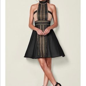 High Neck Lace Detail Dress Sz Medium